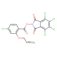Chemical structure of 4,5,6,7-tetrachloro-1,3-dioxo-2,3-dihydro-1H-isoindol-2-yl 4-chloro-2-(prop-2-en-1-yloxy)benzoate - CSSB20271000034