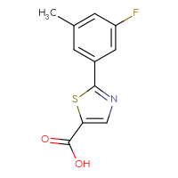 Chemical structure of 2-(3-fluoro-5-methylphenyl)-1,3-thiazole-5-carboxylic acid - CSSB00012352317
