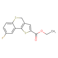 Chemical structure of ethyl 8-fluoro-4H-thieno[3,2-c]thiochromene-2-carboxylate - CSSB01394135017