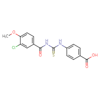 Chemical structure of 4-({[(3-chloro-4-methoxyphenyl)formamido]methanethioyl}amino)benzoic acid - CSSB00102612977
