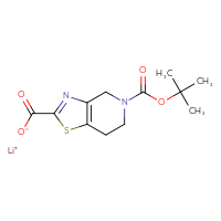 Chemical structure of lithium(1+) 5-[(tert-butoxy)carbonyl]-4H,5H,6H,7H-[1,3]thiazolo[4,5-c]pyridine-2-carboxylate - CSSB00102665815