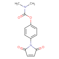 Chemical structure of 4-(2,5-dioxo-2,5-dihydro-1H-pyrrol-1-yl)phenyl N,N-dimethylcarbamate - CSSB21432549029