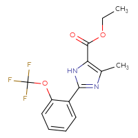 Chemical structure of ethyl 4-methyl-2-[2-(trifluoromethoxy)phenyl]-1H-imidazole-5-carboxylate - CSSB00020649483