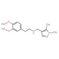 Chemical structure of [2-(3,4-dimethoxyphenyl)ethyl][(1,5-dimethyl-1H-pyrazol-4-yl)methyl]amine - CSSB00025812136