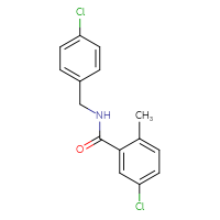 Chemical structure of 5-chloro-N-[(4-chlorophenyl)methyl]-2-methylbenzamide - CSSB02019724473