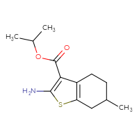 Chemical structure of propan-2-yl 2-amino-6-methyl-4,5,6,7-tetrahydro-1-benzothiophene-3-carboxylate - CSSB00000595250