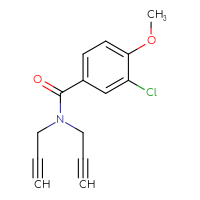 Chemical structure of 3-chloro-4-methoxy-N,N-bis(prop-2-yn-1-yl)benzamide - CSSB02004492679