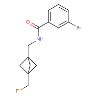 Chemical structure of 3-bromo-N-{[3-(fluoromethyl)bicyclo[1.1.1]pentan-1-yl]methyl}benzamide - CSSB06829094365