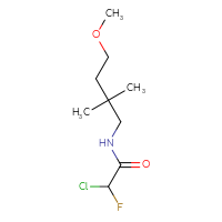 Chemical structure of 2-chloro-2-fluoro-N-(4-methoxy-2,2-dimethylbutyl)acetamide - CSSB09889552430