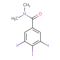 Chemical structure of 3,4,5-triiodo-N,N-dimethylbenzamide - CSSB11147523704