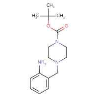 Chemical structure of tert-butyl 4-[(2-aminophenyl)methyl]piperazine-1-carboxylate - CSSB00012352083