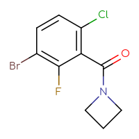Chemical structure of 1-(3-bromo-6-chloro-2-fluorobenzoyl)azetidine - CSSB01434398383