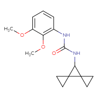 Chemical structure of 1-(2,3-dimethoxyphenyl)-3-{dispiro[2.0.2⁴.1³]heptan-7-yl}urea - CSSB01225226557