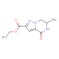 Chemical structure of ethyl 6-methyl-4-oxo-4H,5H,6H,7H-pyrazolo[1,5-a]pyrazine-2-carboxylate - CSSB00011100054
