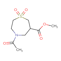 Chemical structure of methyl 4-acetyl-1,1-dioxo-1λ⁶,4-thiazepane-6-carboxylate - CSSB21123229594