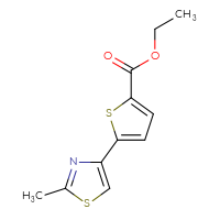 Chemical structure of ethyl 5-(2-methyl-1,3-thiazol-4-yl)thiophene-2-carboxylate - CSSB00010164522