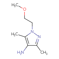 Chemical structure of 1-(2-methoxyethyl)-3,5-dimethyl-1H-pyrazol-4-amine - CSSB00000685291