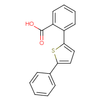 Chemical structure of 2-(5-phenylthiophen-2-yl)benzoic acid - CSSB02266392901