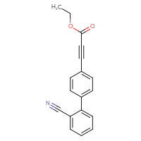 Chemical structure of ethyl 3-{2'-cyano-[1,1'-biphenyl]-4-yl}prop-2-ynoate - CSSB21253048009