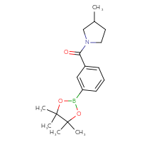 Chemical structure of 3-methyl-1-[3-(4,4,5,5-tetramethyl-1,3,2-dioxaborolan-2-yl)benzoyl]pyrrolidine - CSSB02166475393