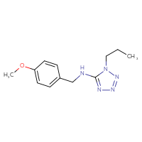 Chemical structure of N-[(4-methoxyphenyl)methyl]-1-propyl-1H-1,2,3,4-tetrazol-5-amine - CSSB00121622242