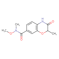 Chemical structure of N-methoxy-N,2-dimethyl-3-oxo-3,4-dihydro-2H-1,4-benzoxazine-7-carboxamide - CSSB21151590353