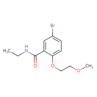 Chemical structure of 5-bromo-N-ethyl-2-(2-methoxyethoxy)benzamide - CSSB00132308394