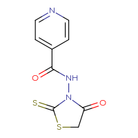 Chemical structure of N-(4-oxo-2-sulfanylidene-1,3-thiazolidin-3-yl)pyridine-4-carboxamide - CSSB00000012966