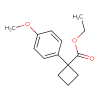 Chemical structure of ethyl 1-(4-methoxyphenyl)cyclobutane-1-carboxylate - CSSB01995621006