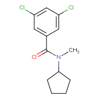 Chemical structure of 3,5-dichloro-N-cyclopentyl-N-methylbenzamide - CSSB01999120365