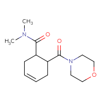 Chemical structure of N,N-dimethyl-6-(morpholine-4-carbonyl)cyclohex-3-ene-1-carboxamide - CSSB00103878747