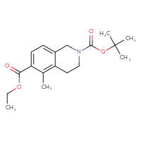 Chemical structure of 2-tert-butyl 6-ethyl 5-methyl-1,2,3,4-tetrahydroisoquinoline-2,6-dicarboxylate - CSSB00010775813