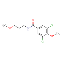 Chemical structure of 3,5-dichloro-4-methoxy-N-(3-methoxypropyl)benzamide - CSSB00026852682