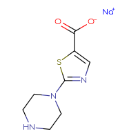 Chemical structure of sodium 2-(piperazin-1-yl)-1,3-thiazole-5-carboxylate - CSSB00160572613