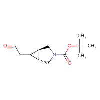 Chemical structure of tert-butyl (1R,5R)-6-(2-oxoethyl)-3-azabicyclo[3.1.0]hexane-3-carboxylate - CSSB21349744209