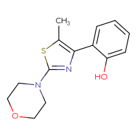 Chemical structure of 2-[5-methyl-2-(morpholin-4-yl)-1,3-thiazol-4-yl]phenol - CSSB21253047145