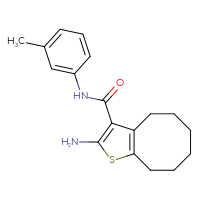 Chemical structure of 2-amino-N-(3-methylphenyl)-4H,5H,6H,7H,8H,9H-cycloocta[b]thiophene-3-carboxamide - CSSB00020594967