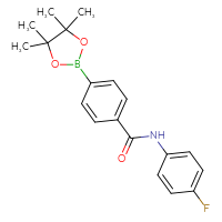 Chemical structure of N-(4-fluorophenyl)-4-(4,4,5,5-tetramethyl-1,3,2-dioxaborolan-2-yl)benzamide - CSSB02533510680