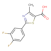 Chemical structure of 2-(3,4-difluorophenyl)-4-methyl-1,3-thiazole-5-carboxylic acid - CSSB00000360489