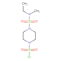 Chemical structure of 4-[ethyl(methyl)sulfamoyl]piperazine-1-sulfonyl chloride - CSSB21224764839