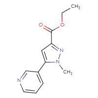 Chemical structure of ethyl 1-methyl-5-(pyridin-3-yl)-1H-pyrazole-3-carboxylate - CSSB00103387533