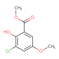 Chemical structure of methyl 3-chloro-2-hydroxy-5-methoxybenzoate - CSSB00010671789