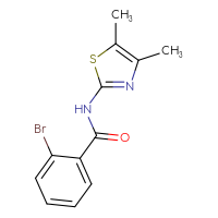Chemical structure of 2-bromo-N-(4,5-dimethyl-1,3-thiazol-2-yl)benzamide - CSSB00000250149