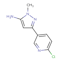 Chemical structure of 3-(6-chloropyridin-3-yl)-1-methyl-1H-pyrazol-5-amine - CSSB00103129113