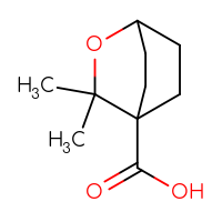 Chemical structure of 3,3-dimethyl-2-oxabicyclo[2.2.2]octane-4-carboxylic acid - CSSB21495840941