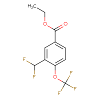 Chemical structure of ethyl 3-(difluoromethyl)-4-(trifluoromethoxy)benzoate - CSSB15122297391