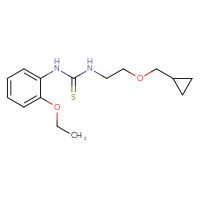 Chemical structure of 3-[2-(cyclopropylmethoxy)ethyl]-1-(2-ethoxyphenyl)thiourea - CSSB01475557257