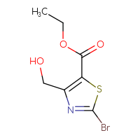 Chemical structure of ethyl 2-bromo-4-(hydroxymethyl)-1,3-thiazole-5-carboxylate - CSSB06726391666