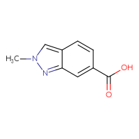 Chemical structure of 2-methyl-2H-indazole-6-carboxylic acid - CSSB00009851285
