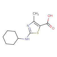 Chemical structure of 2-(cyclohexylamino)-4-methyl-1,3-thiazole-5-carboxylic acid - CSSB00000244934